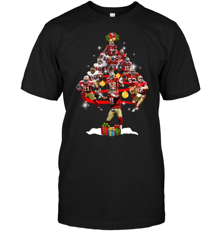 San Francisco 49ers "players Christmas Tree" Holiday T-Shirt